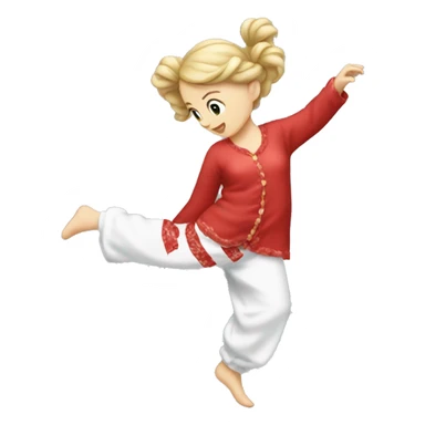 White Girl dancing in red pajamas  sticker