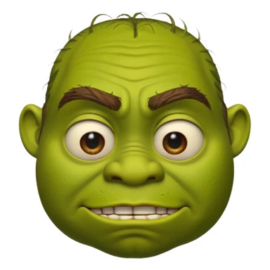 Create a Shrek emoji for a teams chat but make it more original style to the movie- make it as realistic as possible sticker