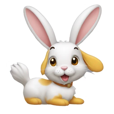 Lapin et un canard  sticker