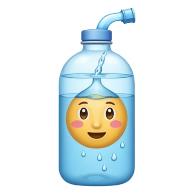 botella de agua sin una cara en el medio  sticker