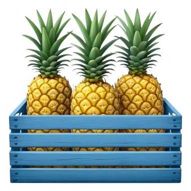 pineapples in a blue crate sticker