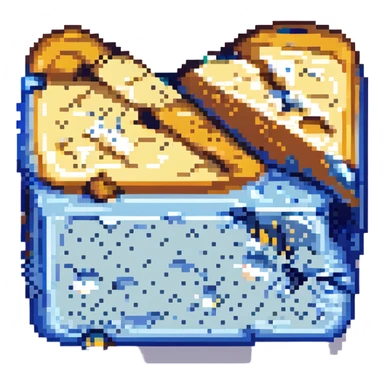 blue cheese small wedge with blue dots, pixel art, simple shading sticker