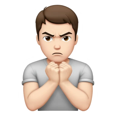 pout with 2 fists ￼ sticker