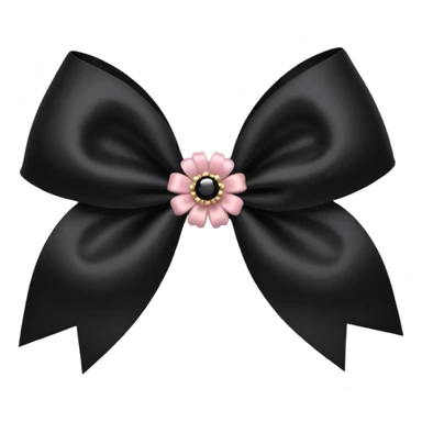 black flower bow with glitter sticker