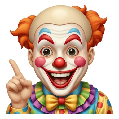 Clown pointing laughing sticker