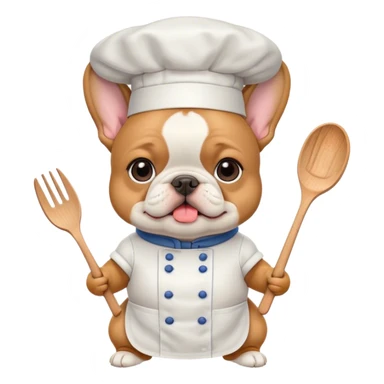 A Frenchie that is a chef  sticker