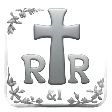 a black grave with the inscription R i P in silver sticker