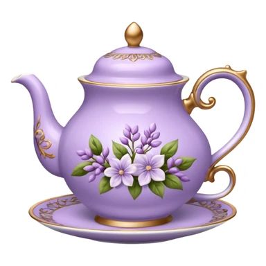 porcelain tea lilac floral  sticker