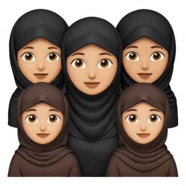 muslim faily emoji , with the women wearing niqab sticker