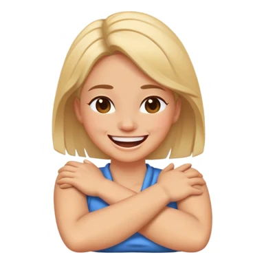 women with crossed arms around neck laughing  sticker