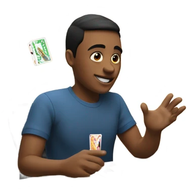 Playing uno card sticker