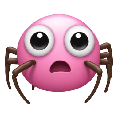 a pink spider poop emoji sticker