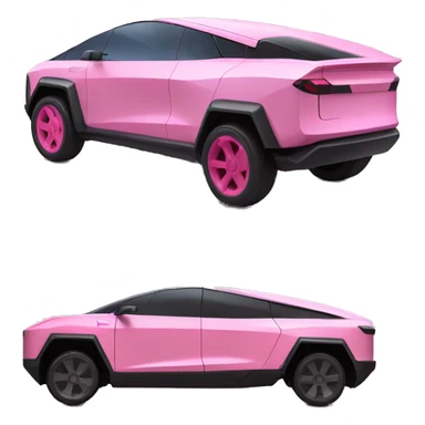 a pink tesla cybertruck  sticker