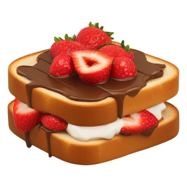 Nutella toast with strawberries sticker