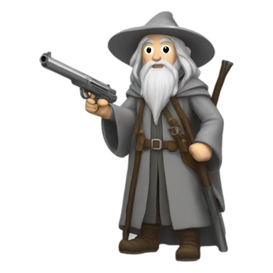 gandalf with gun sticker