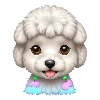 Perro caniche con un maites sticker