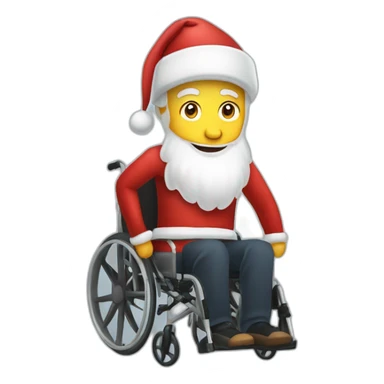 disabled person in Santa Claus hat sticker