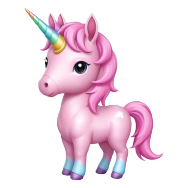 baby pink unicorn, chibi full body sticker