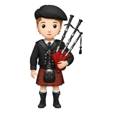 Scotch boy playing bag pipe sticker