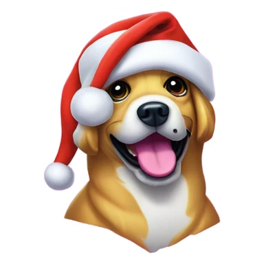 Lisa frank Christmas dog with Santa hat sticker