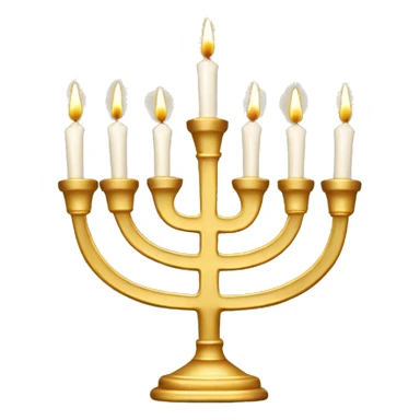 Gold Menorah with 8 candles on the left and right sides sticker