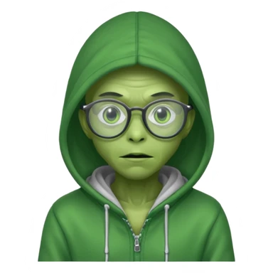 alien wear hoodie and glasses in star war sticker