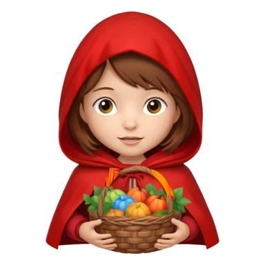 little red riding hood with brown hair 6 years old girl sticker