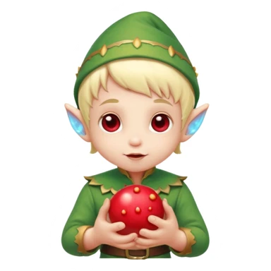 Baby elf holding glowing berry sticker