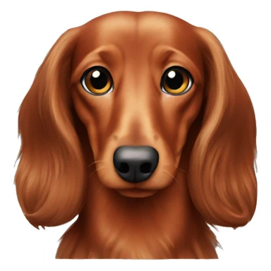 Red miniature long haired dachshund  sticker