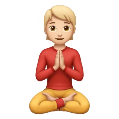 3D emoji style person kneeling, clear posture, centered, soft shadow, white background. sticker
