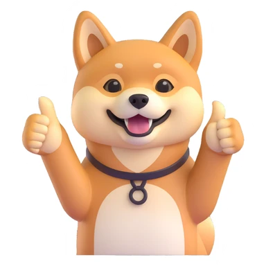 shiba inu showing thumbs up sticker