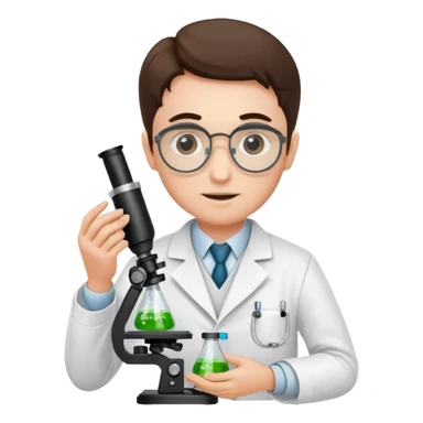 a victorian scientist carrying out an experiment with petri dish and microscope sticker