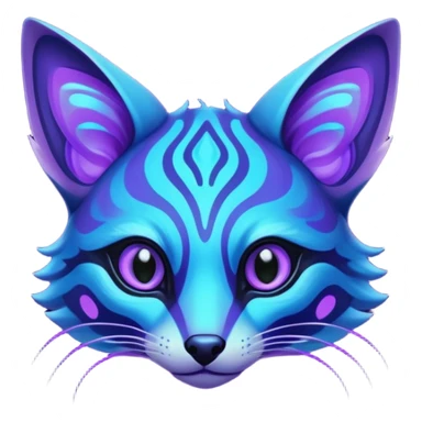 Exotic nebulae dark blue purple futuristic bioluminescent translucent transparent lush warm-colored neon-glowing iridescent Fakémon-Fionbri-Vernid-Genet-creature sticker