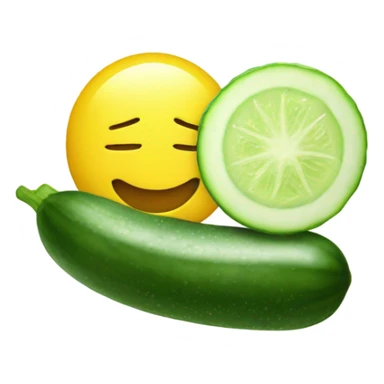 yellow face emoji, with a hydrating facial mask on top, and on the eyes there are slices of cucumber. it is smiling  sticker
