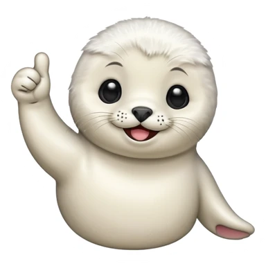 a kawaii seal giving a thumbs up sticker