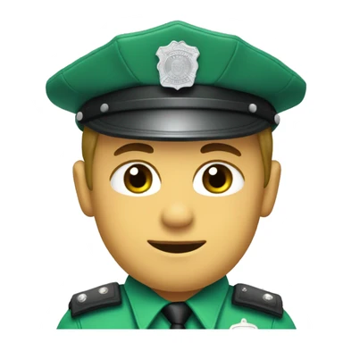 policia con uniforme verde, camisa verde agua sticker