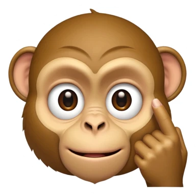 A monkey pointing is eyelid down with one finger sticker