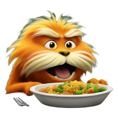 Lorax eating dinner sticker