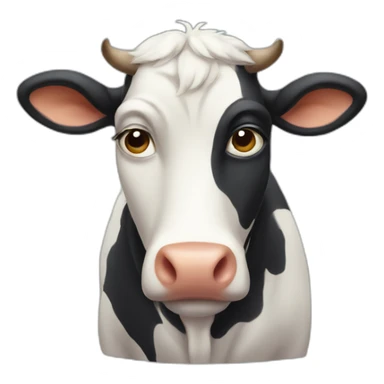 Sad cow sticker