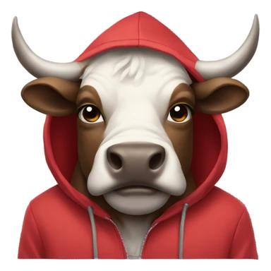 Bull wearing a hoodie sticker