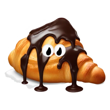Chocolate dripping off croissant sticker