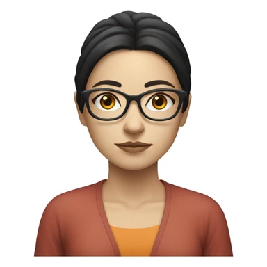 Black haired, white skinned girl with glasses meditating sticker