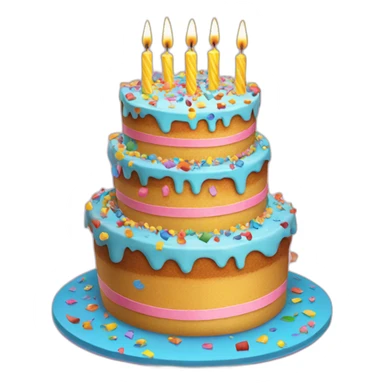 Confetti birthday cake with 21 candles on top sticker