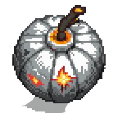 grayish black bomb power up without fuse sticker