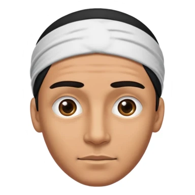 necesito la cara de un hombre con una vincha de color negro en la frente. la vincha tiene que ser angosta y tiene que estar en la frente del hombre, arriba de los ojos y abajo del pelo. sticker
