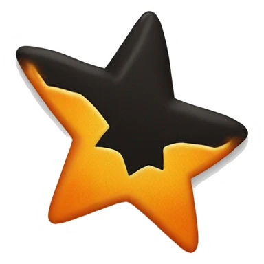 jumping star half black, half orange burnt sticker