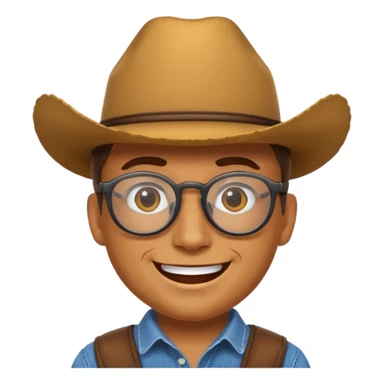 Cowboy emoji with glasses sticker