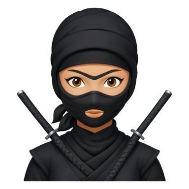 Female Ninja with mask sticker