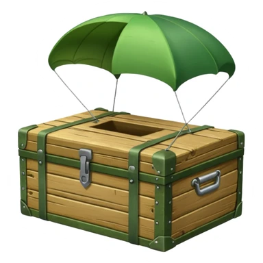 A weapon box with a parachute sticker