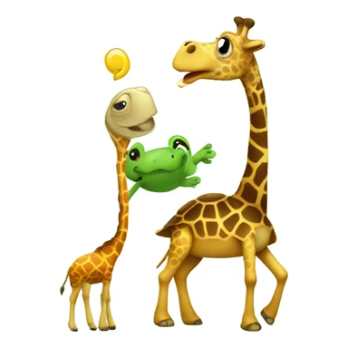 A turtle singing to a giraffe sticker